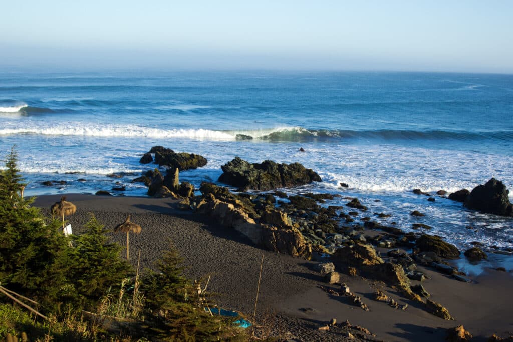 Praia Pichilemu no Chile