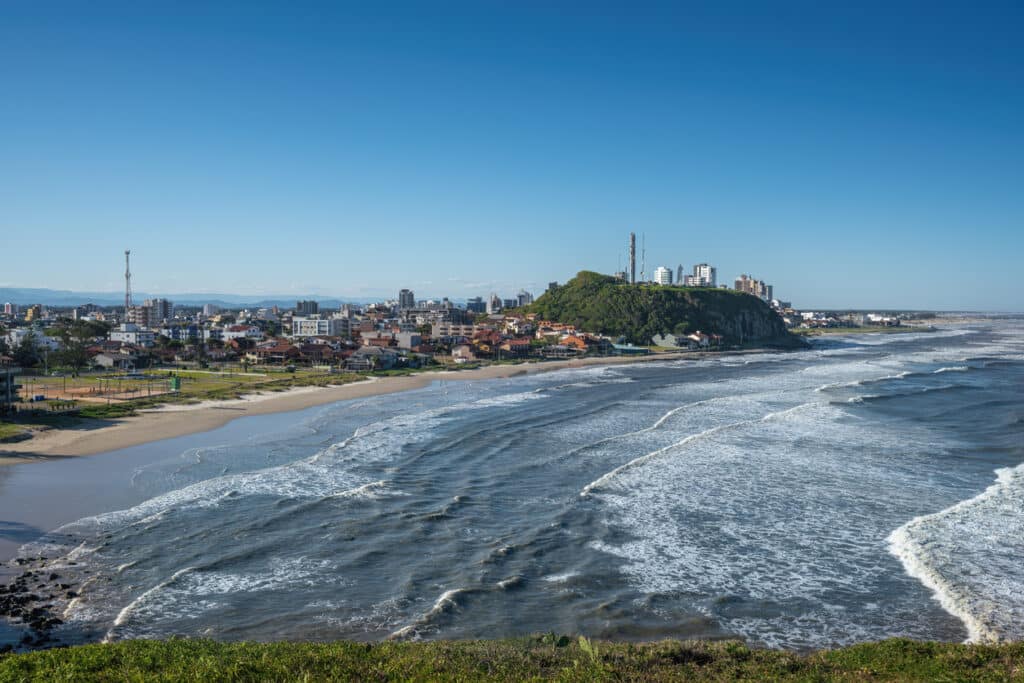 Vista aerea Morro do Farol Torres Rio Grande do Sul