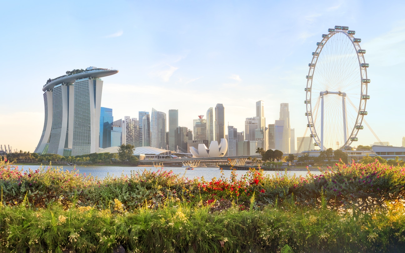 Vista de centro de Singapura